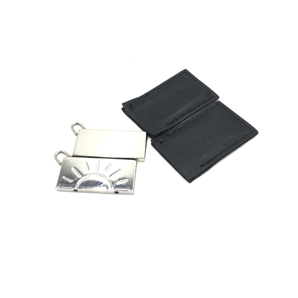 Silver Tone Half Sun Pendant Set