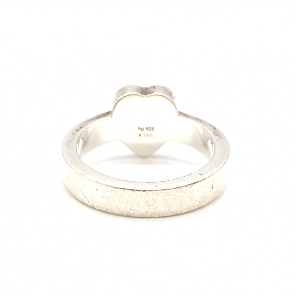 Sterling Silver Heart Trademark Ring, US Size 5.5