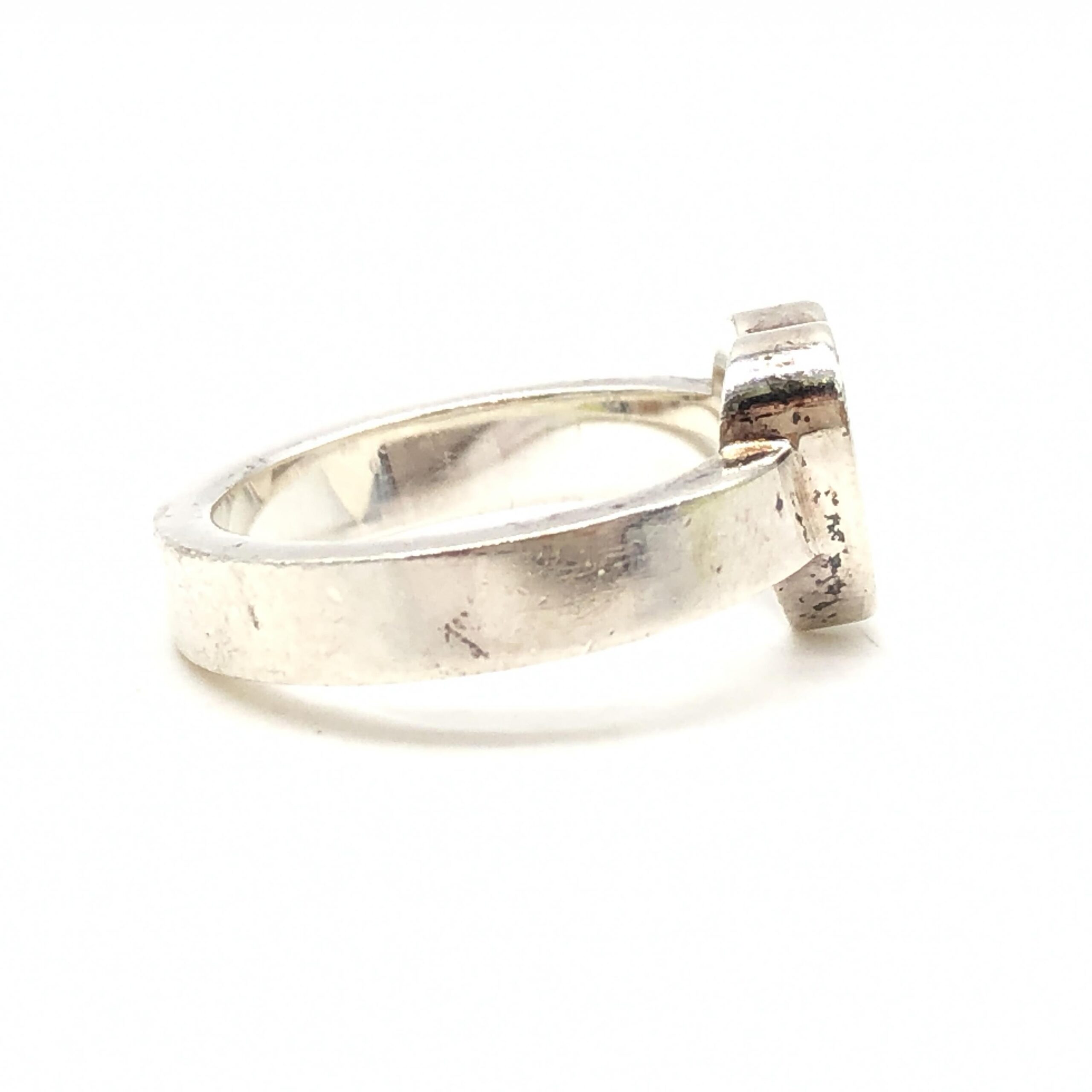 Sterling Silver Heart Trademark Ring, US Size 5.5