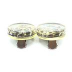 Vintage Holographic Logo Clip-On Earrings