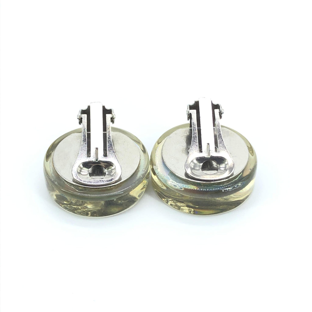 Vintage Holographic Logo Clip-On Earrings