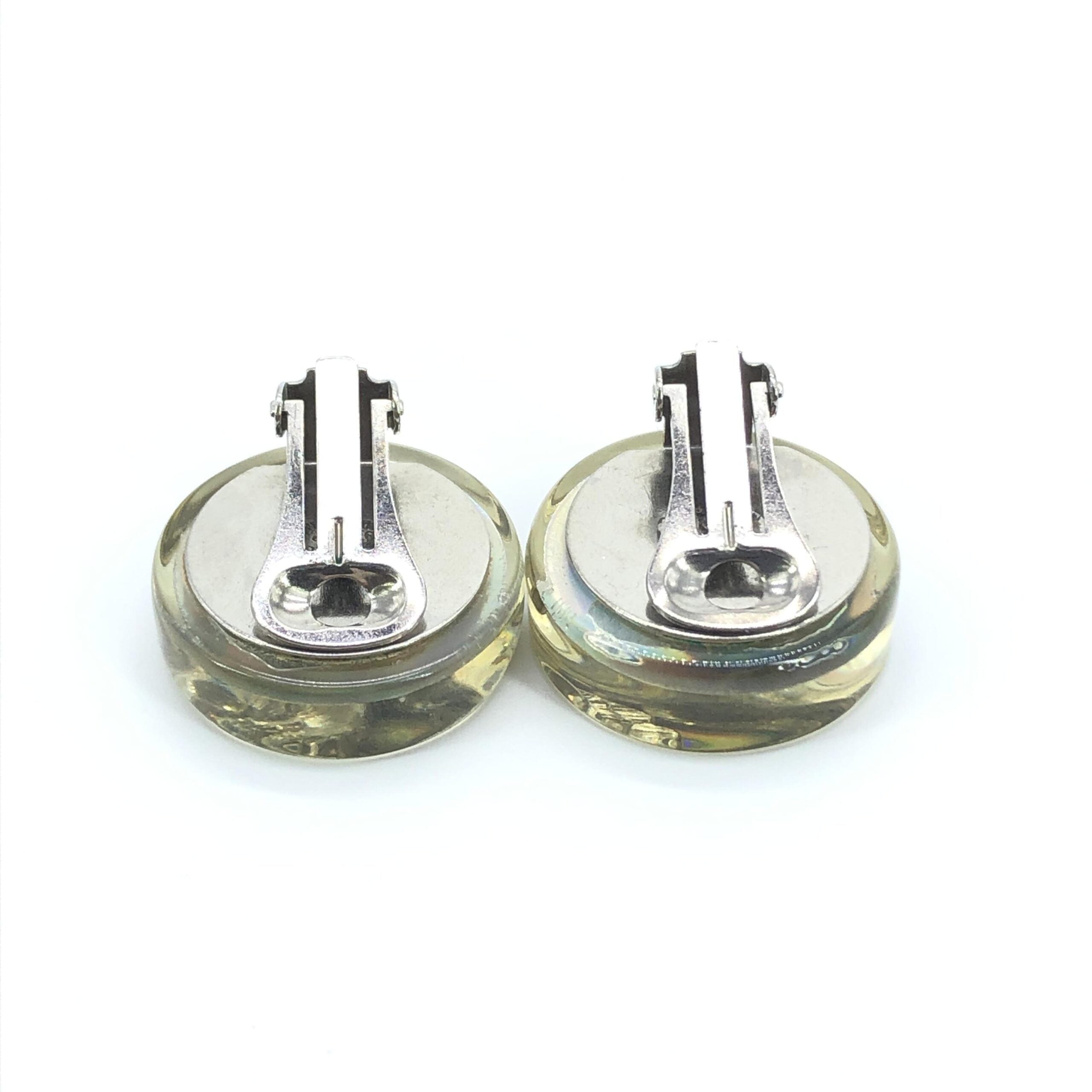 Vintage Holographic Logo Clip-On Earrings