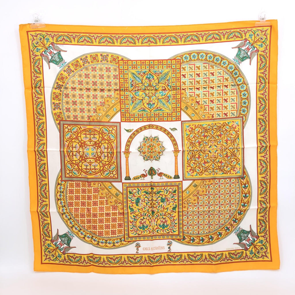 HERMÈS Carre 45 100% Silk Scarf "CIELS BYZANTINS"