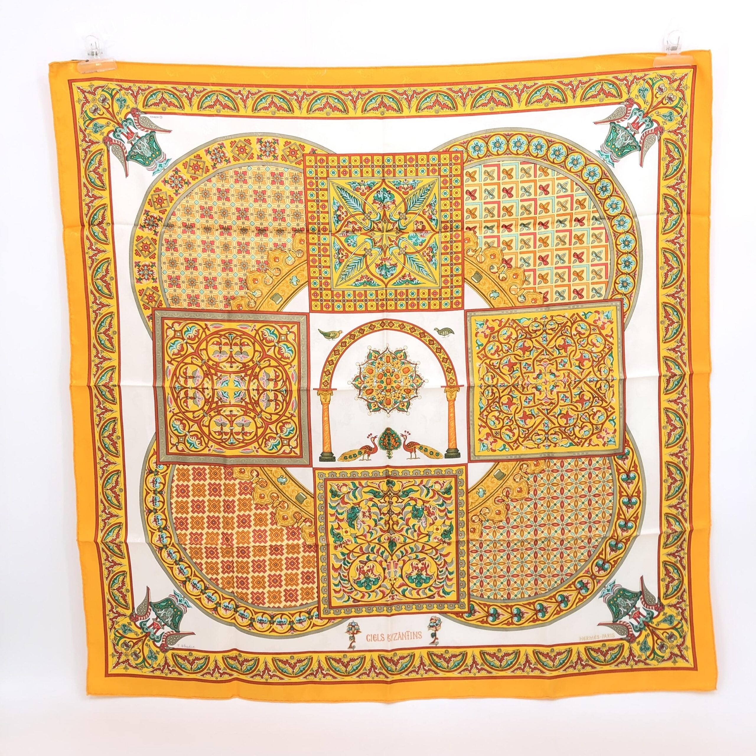 HERMÈS Carre 45 100% Silk Scarf "CIELS BYZANTINS"