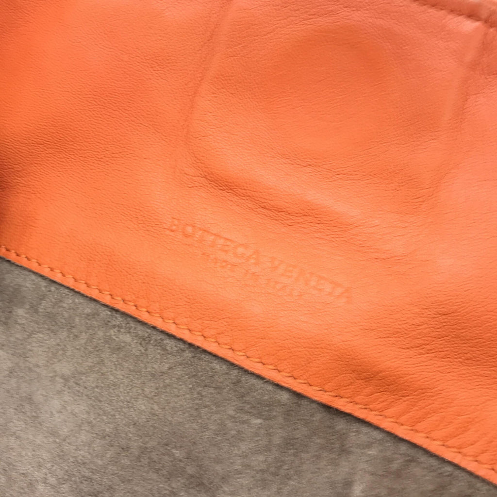 Intrecciato Leather Hobo Bag In Orange