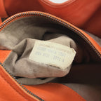 Intrecciato Leather Hobo Bag In Orange