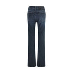 Blue Cotton Flared Jeans
