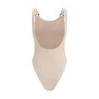 Beige Polyamide One-Piece Swimsuit