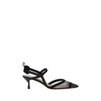 Black Nylon Platform Pumps