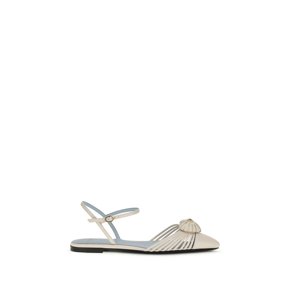 Beige Calf Leather Bos Taurus Sandals