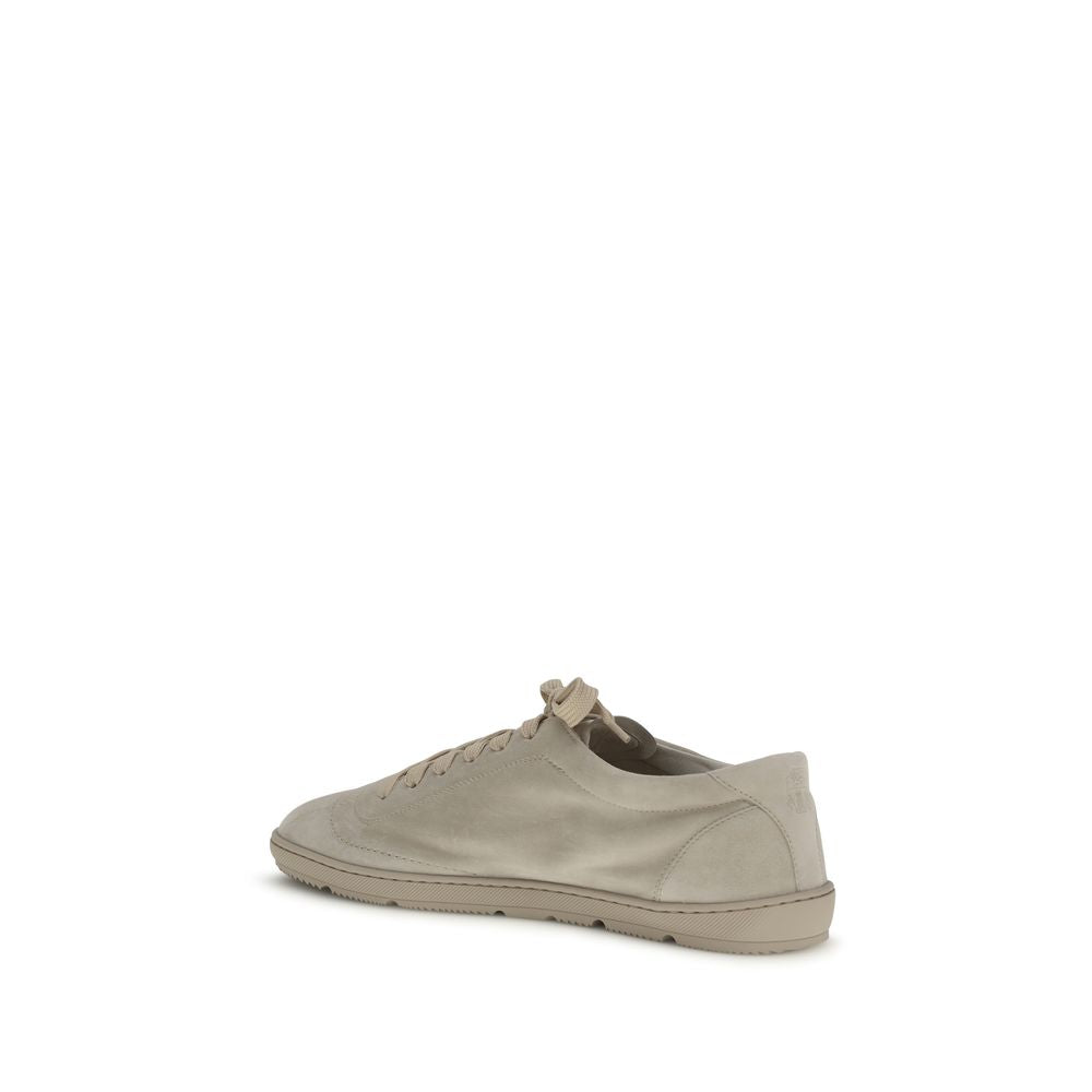 Beige Calf Leather Bos Taurus Low Top Sneakers