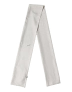 White Brown Polka Dot Silk Bandeau Neck Wrap 151cm x 13cm  Scarf