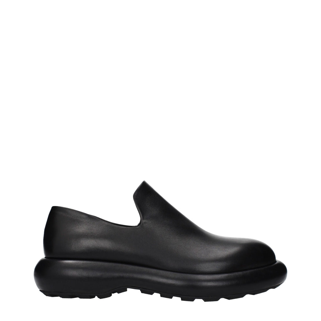 Black Leather Slip-On Loafers