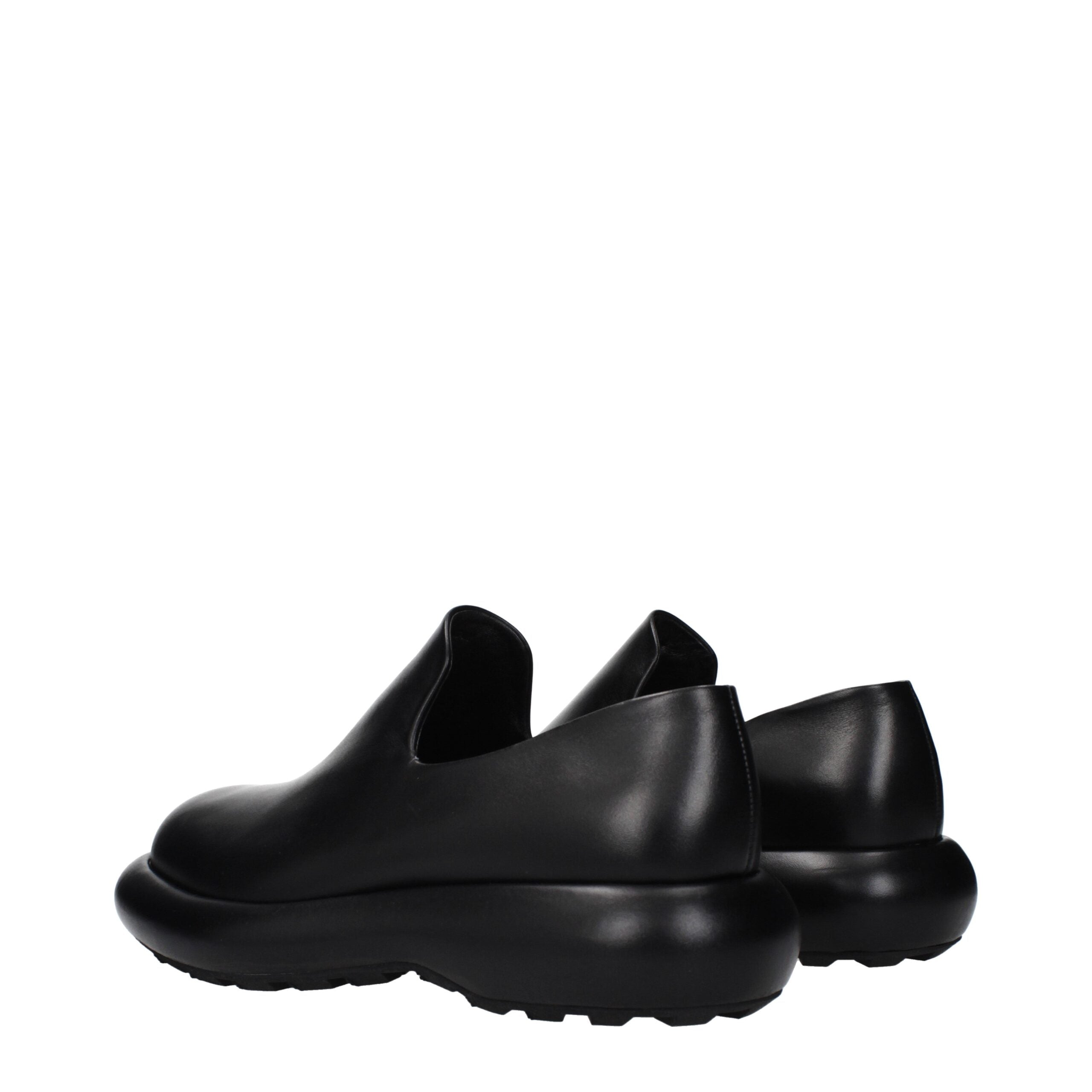 Black Leather Slip-On Loafers