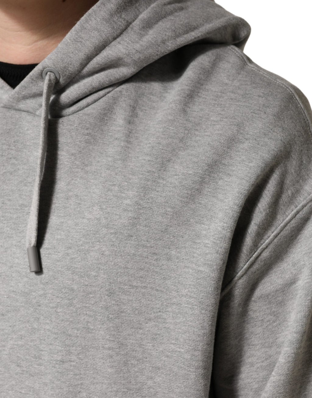Gray Cotton Hooded Sweatshirt Sweater