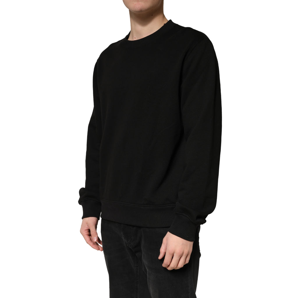 Sweater Black Cotton Crewneck Sweatshirt