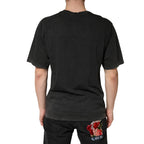 Black Cotton Crewneck Short Sleeve  T-Shirt