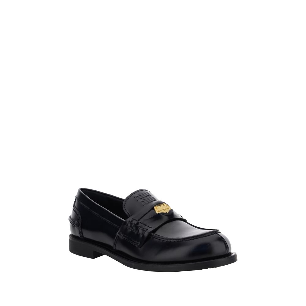 Black Calf Leather Bos Taurus Slip-On Loafers