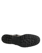 Metallic Silver Leather Buckle Ankle Boots Shoes