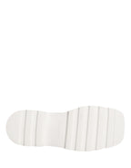 White Leather Chunky Sole Derby Shoes