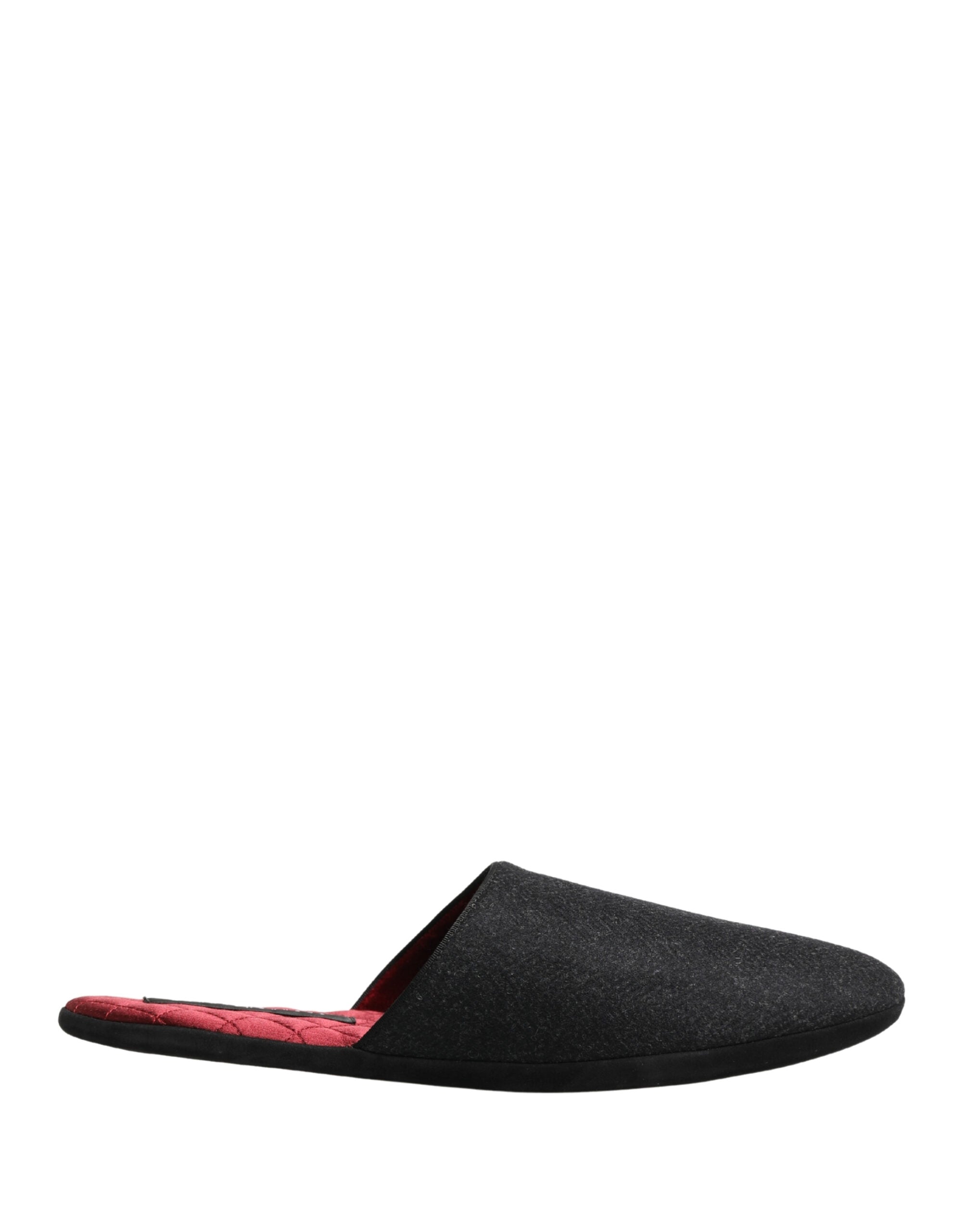 Anthracite Wool Cashmere Quilted Slippers Shoes