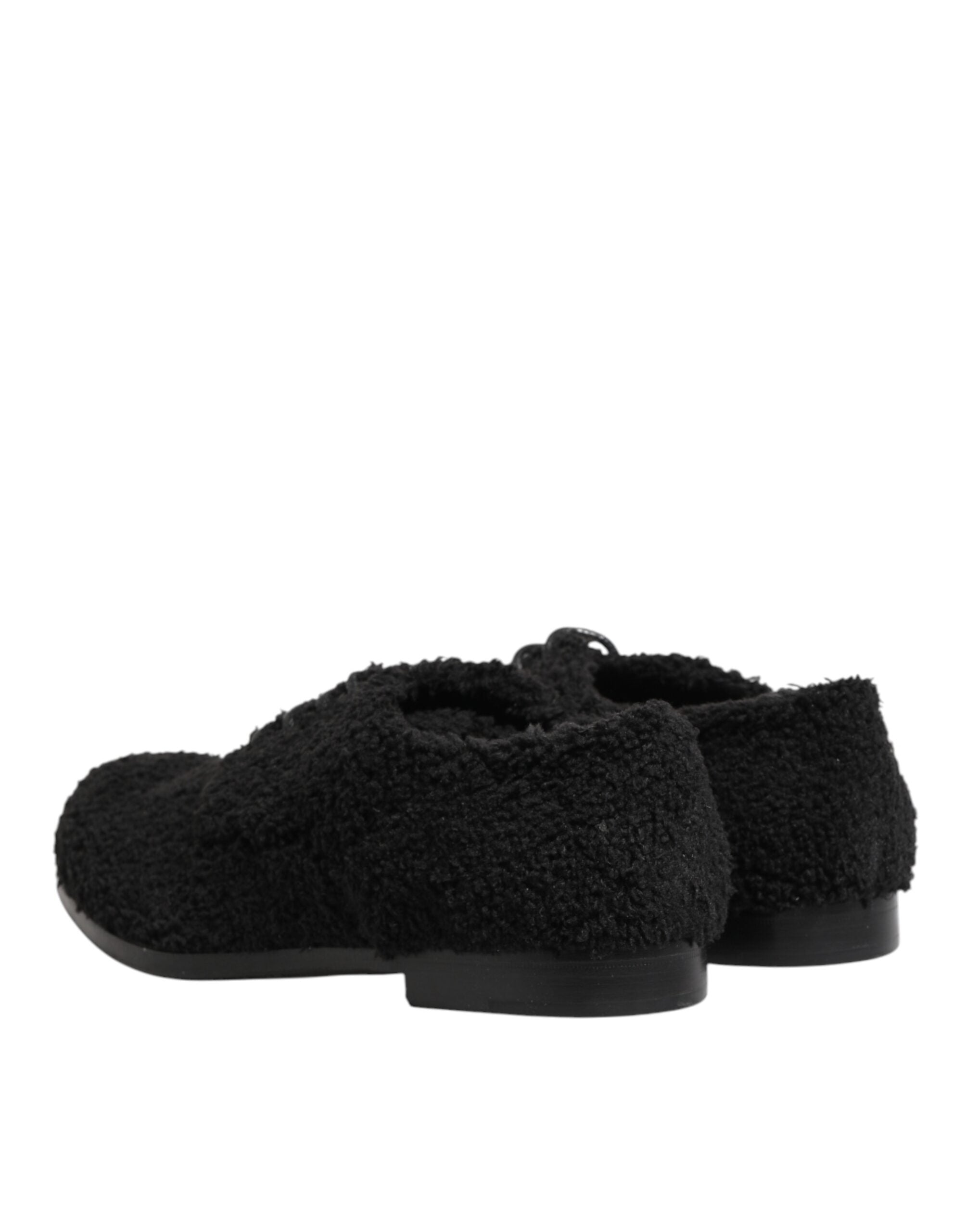 Men Black Riccio Shearling Dress Derby Shoes