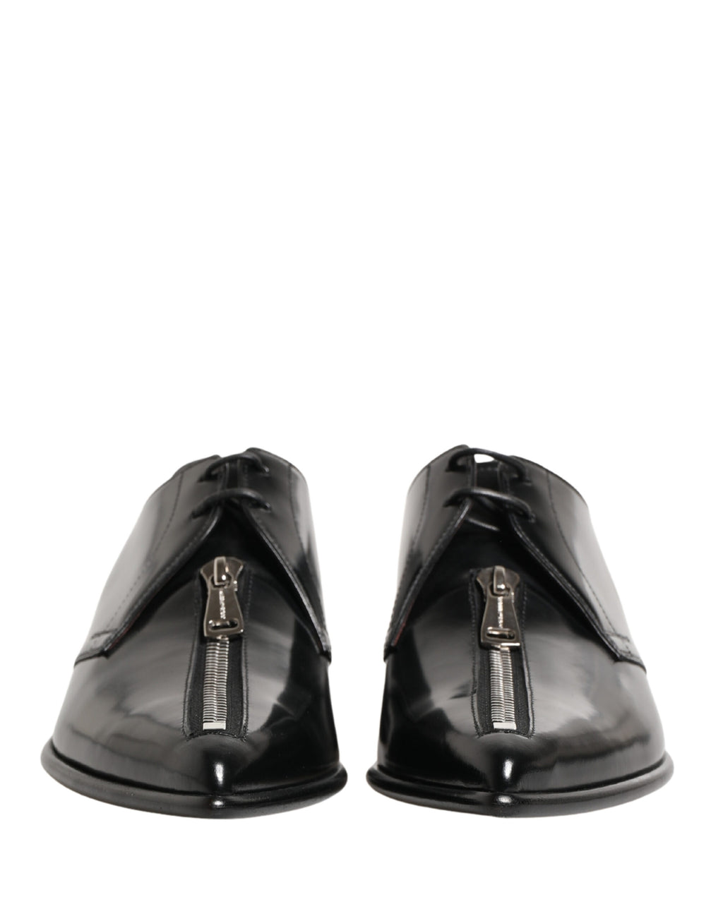 Men Black Lace-Up Leather Zip Dress Derby Shoes