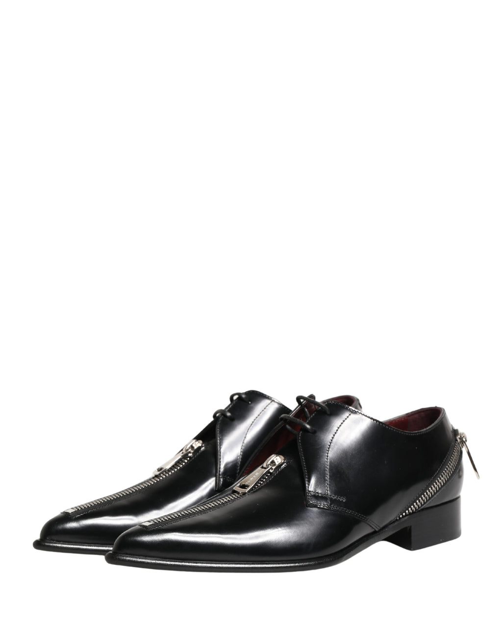 Men Black Lace-Up Leather Zip Dress Derby Shoes