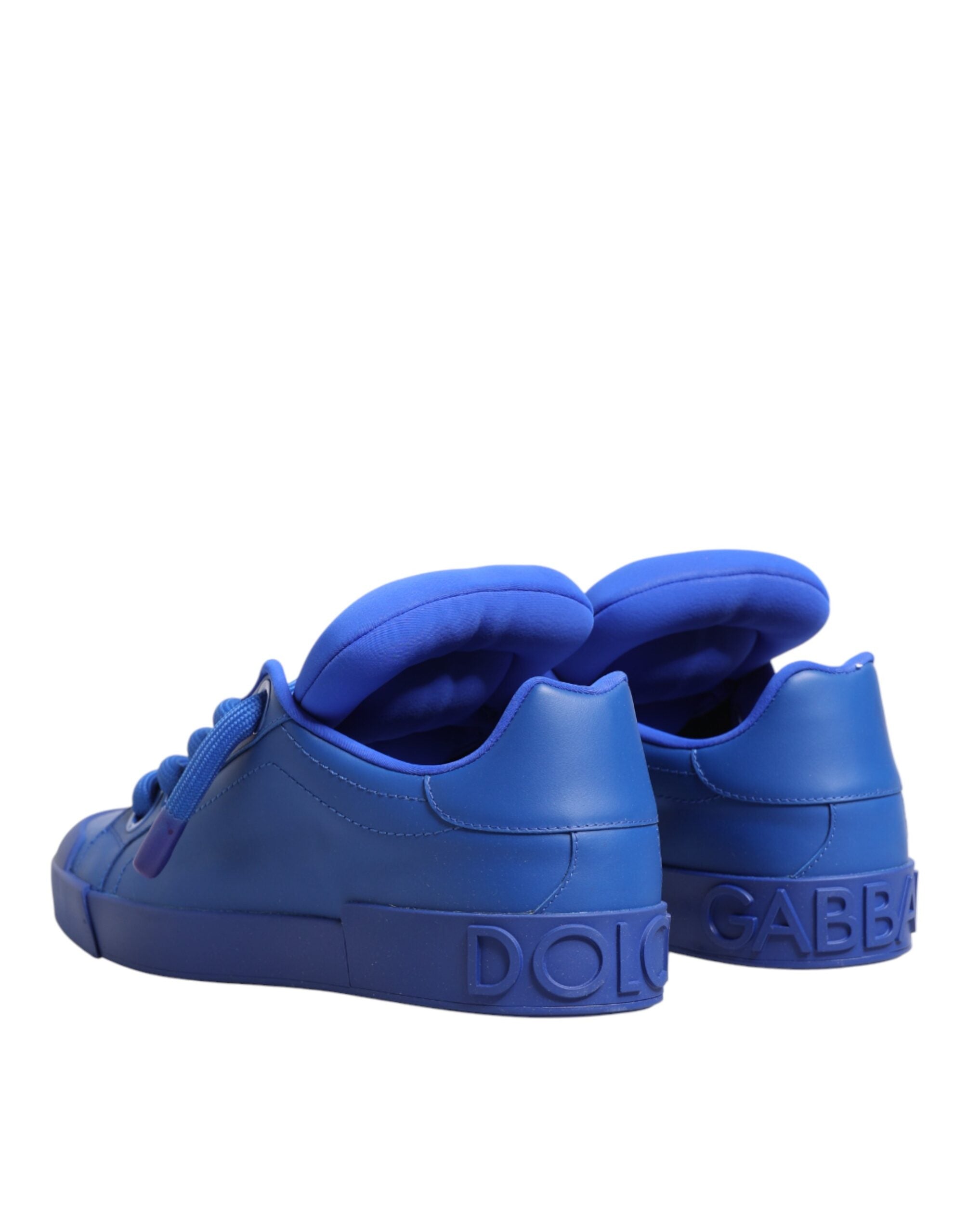 Blue Leather DG Logo Sole Low Top Sneakers Shoes