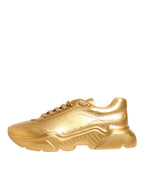 Gold Leather Daymaster Chunky Sneakers Shoes