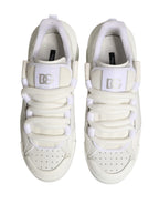White Calfskin Leather Low Top Sneakers Shoes