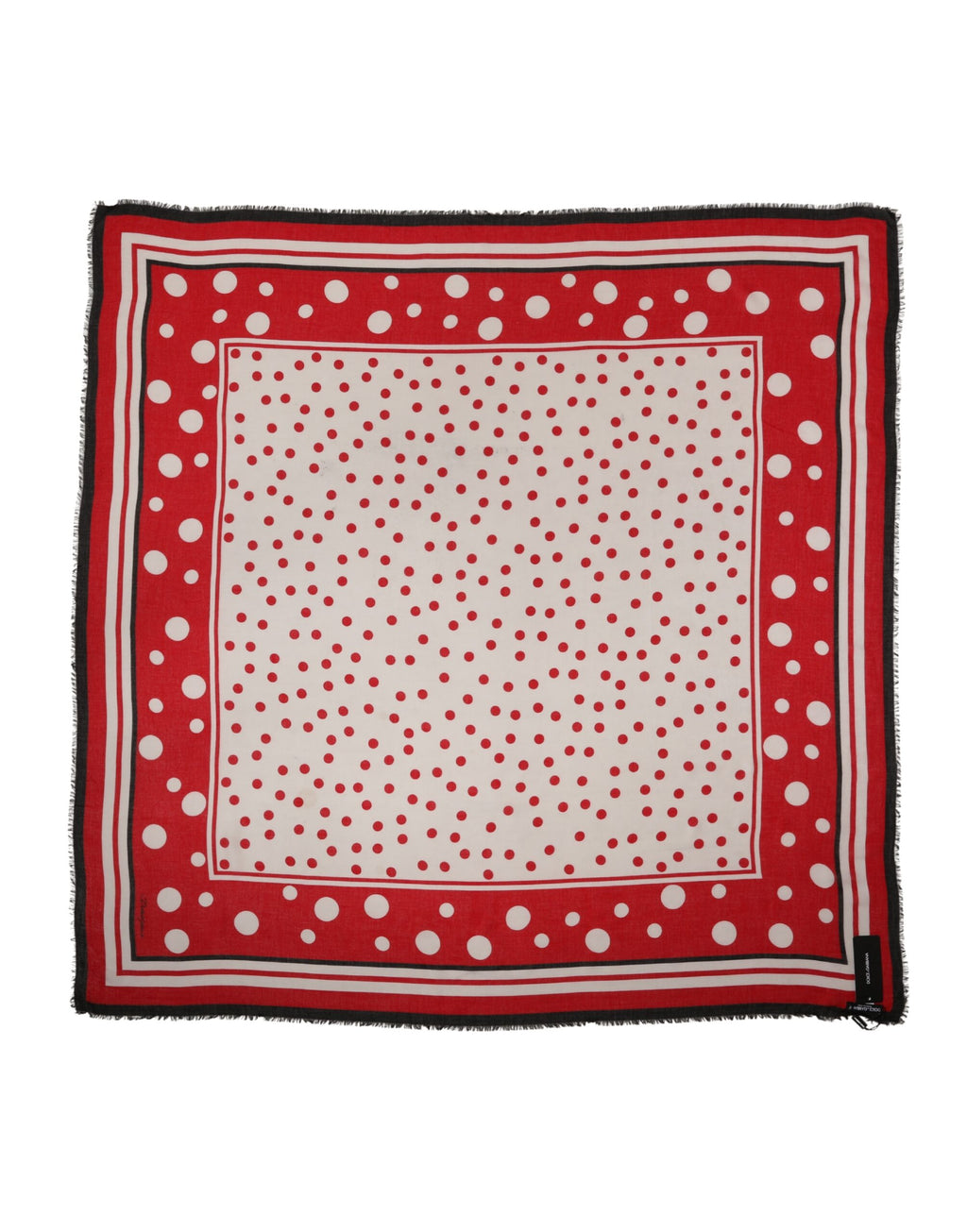 Red Polka Dot Print Square Stole 130cm x 130cm Scarf