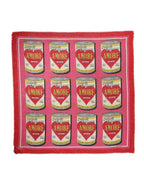 Pink DG Amore Print Neck Square Shawl 140cm x 140cm Scarf