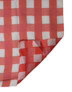 White Red Check Silk Wrap Foulard 118cm x 118cm Scarf