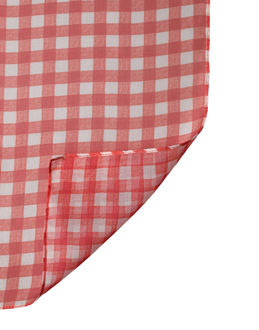 White Red Check Silk Wrap Foulard 140cm x 136cm Scarf