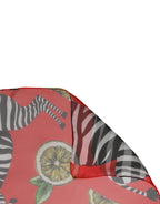 Red Zebra Print Silk Wrap Shawl Stole 200cm x 132cm Scarf