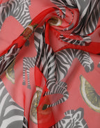Red Zebra Print Silk Wrap Shawl Stole 200cm x 132cm Scarf