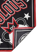 Black Red Panda Cotton Square Foulard 50.5cm x 50cm Scarf