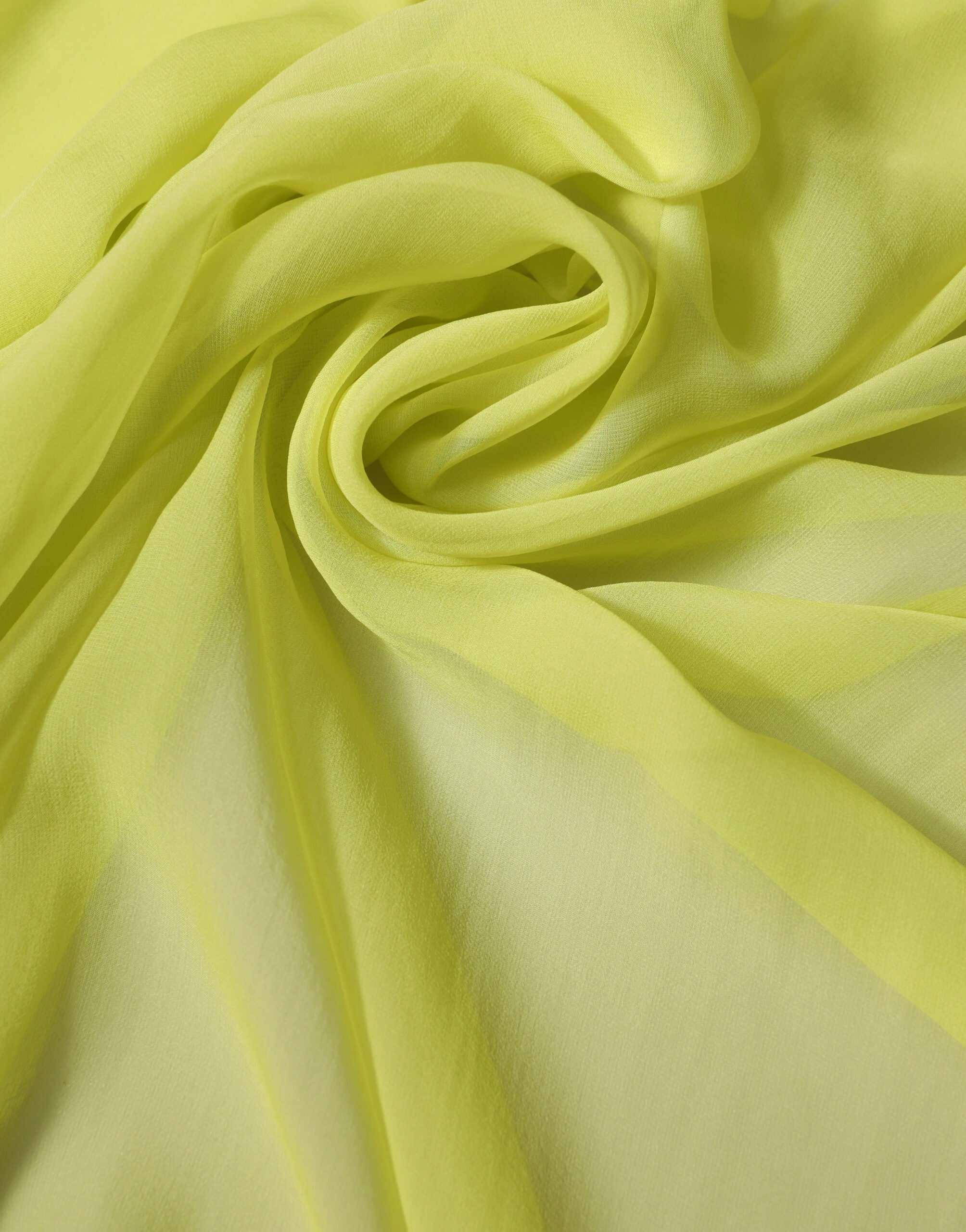 Yellow Green Silk Sash Foulard Stole 270cm x 120cm  Scarf