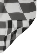 Black White Check Silk Wrap Foulard 133cm x 132cm Scarf