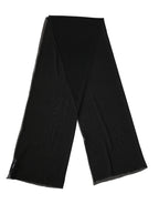 Black Silk Neck Wrap Shawl Stole 200cm x 64cm  Scarf