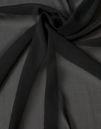 Black Silk Neck Wrap Shawl Stole 200cm x 64cm  Scarf