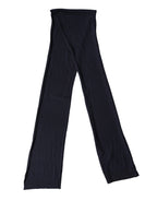 Black Wool Knitted Shawl Neck Wrap 200cm x 25cm  Scarf