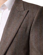 Brown Stripes Single Breasted Blazer