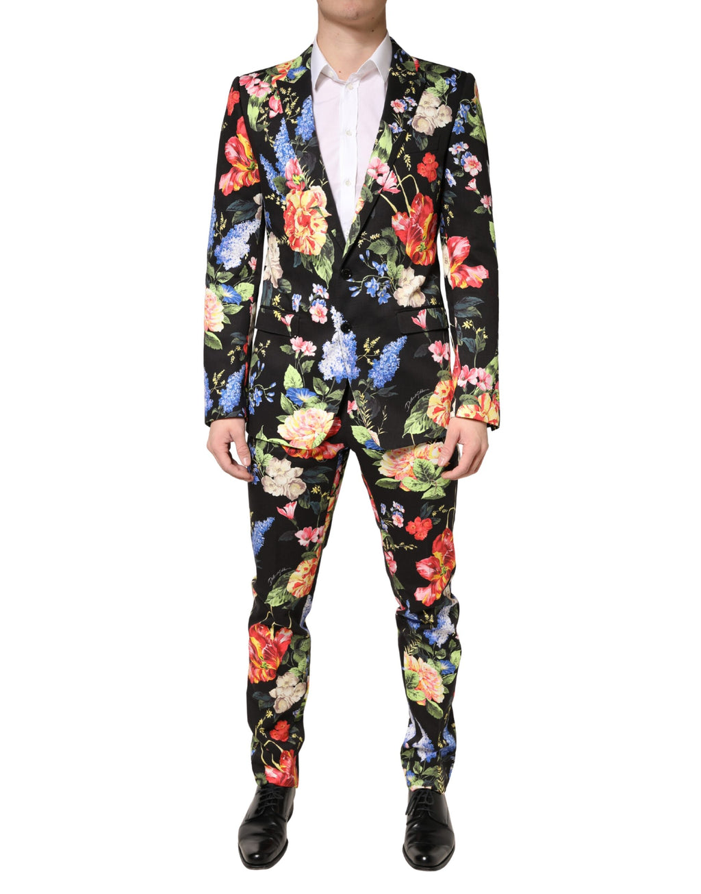 Black Floral Single Breasted MARTINI 2 Piece Suit