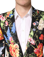 Black Floral Single Breasted MARTINI 2 Piece Suit