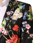 Black Floral Single Breasted MARTINI 2 Piece Suit