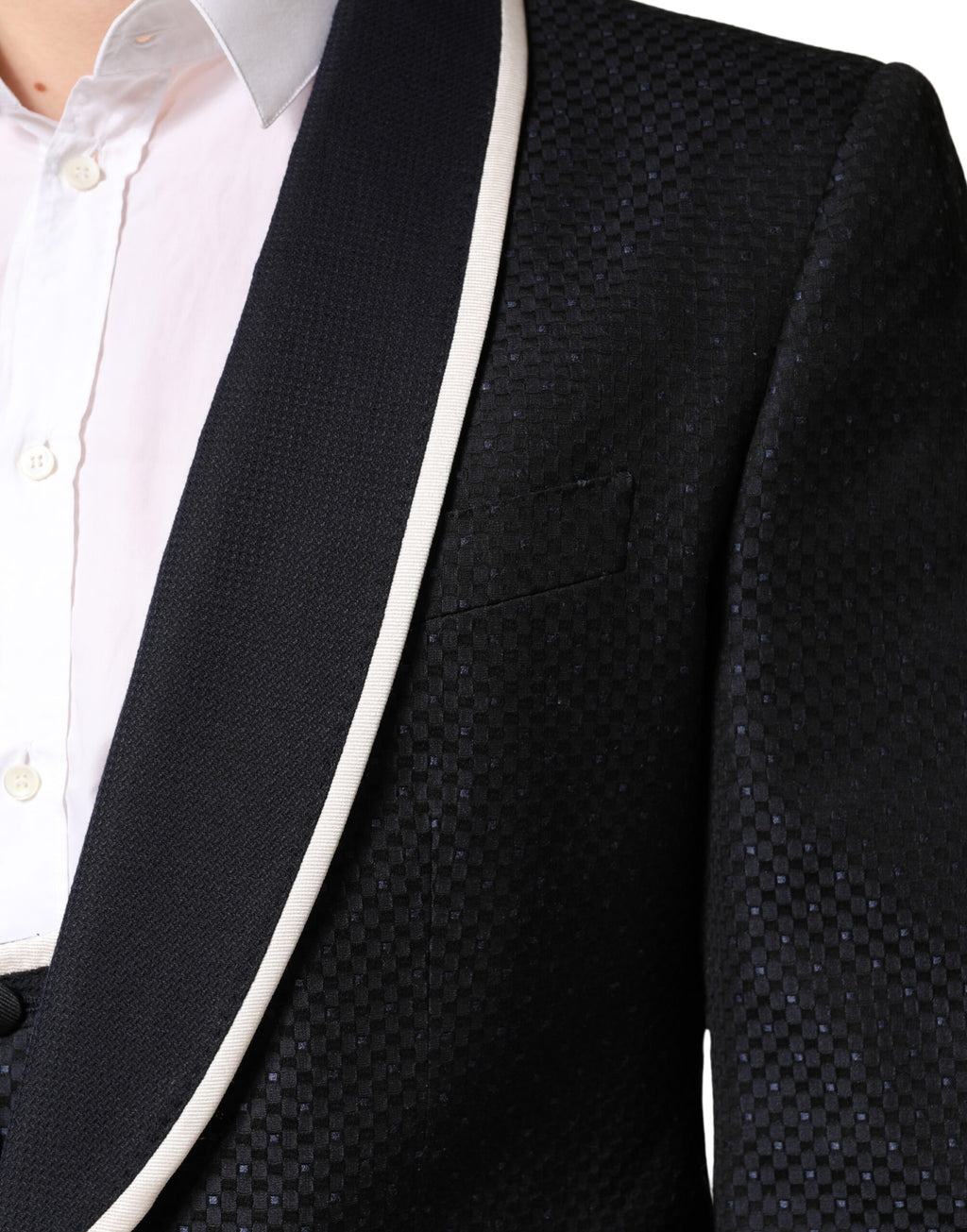 Black White Single Breasted SICILIA Men 3 Piece Suit