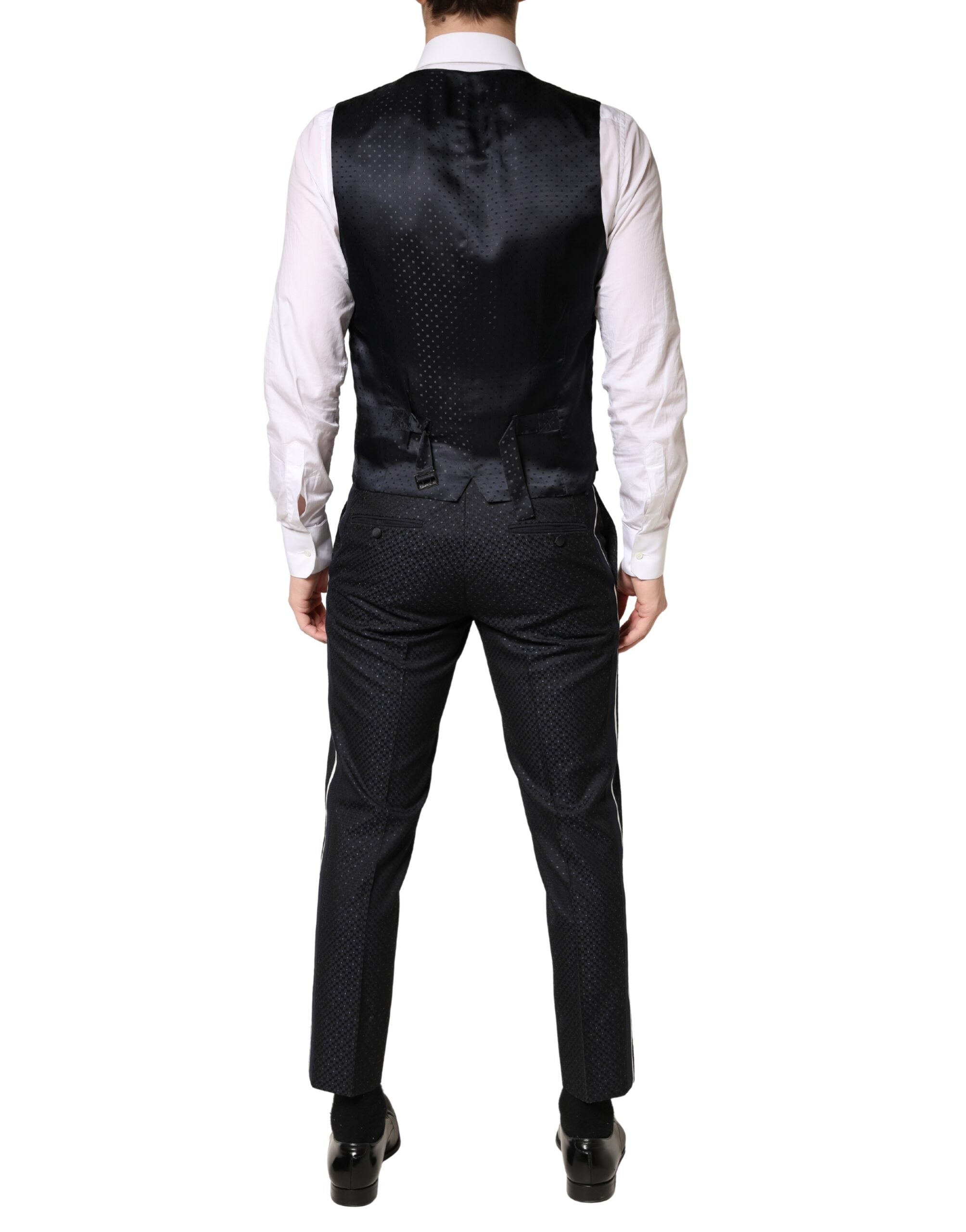 Black White Single Breasted SICILIA Men 3 Piece Suit