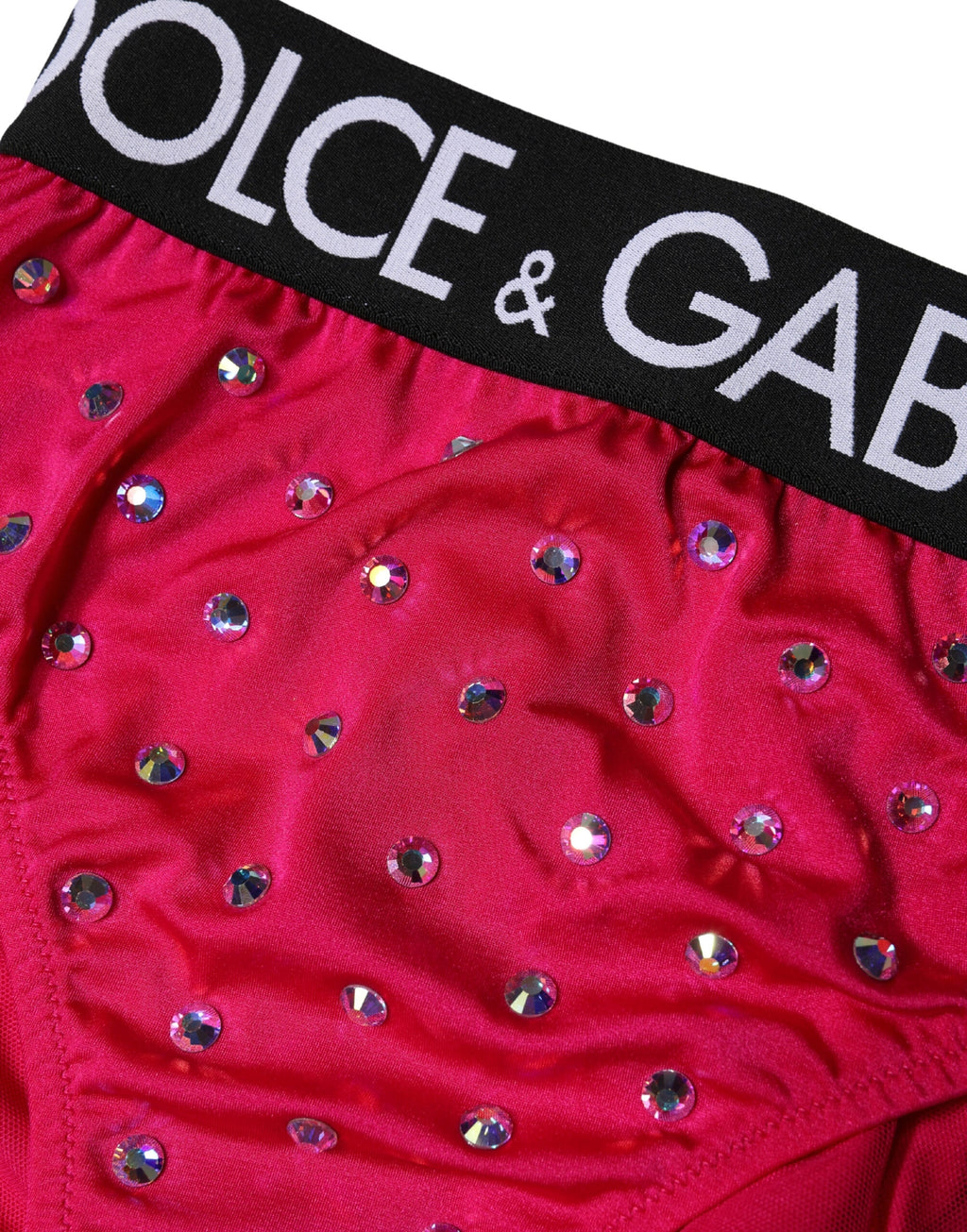 Pink Embellished High-Waist Brief Logo Underwear